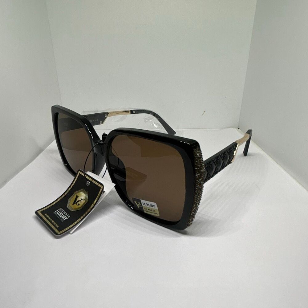 VG Bling Designer Luxury Oversized Square Sunglasses NWT UV400 Protection